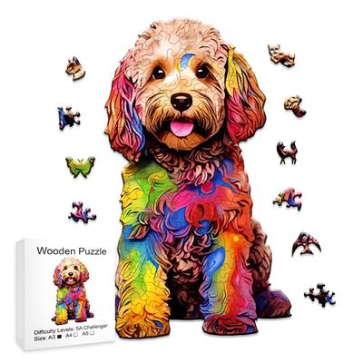 Jigsaw Puzzle Mysterious Animal Puzzles Dog Puzzles Gift for Adult Kids Educational Fabulous Gift Interactive Games Wooden Toys