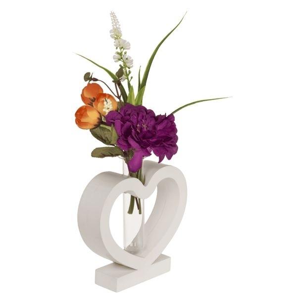 Vase à fleurs tube à essai support en cœur Cadeau St valentin