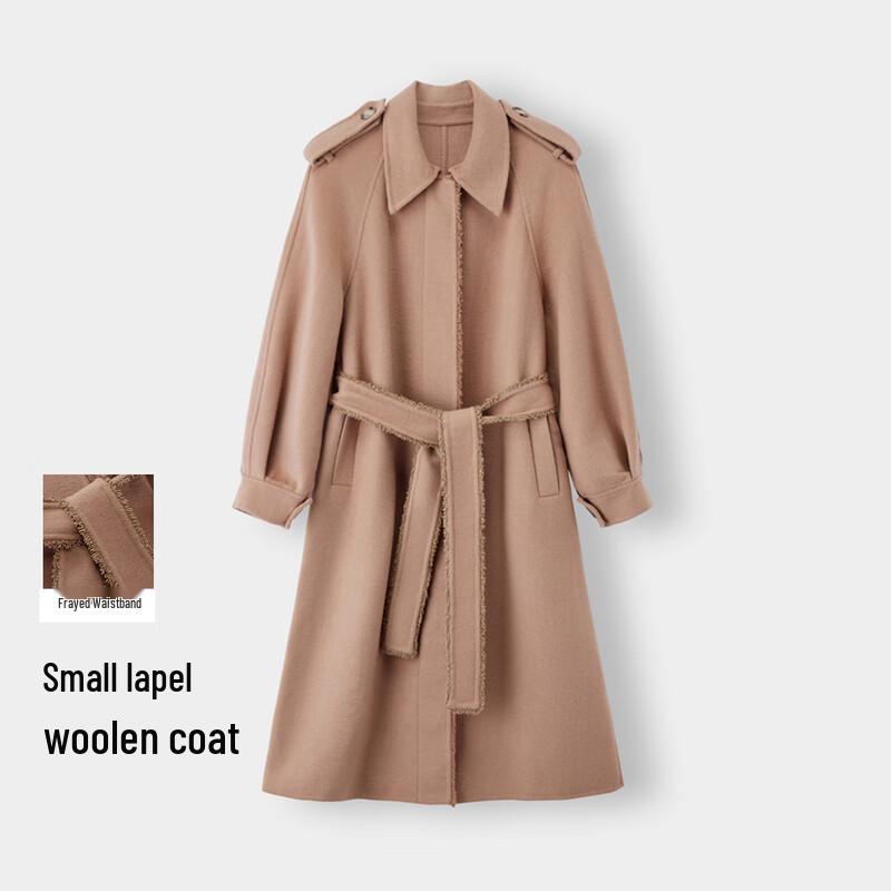 

FivePlus Women s Fringe Double-Faced Wool Blend Coat M