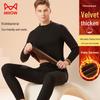 Mao Ren Men's Combed Cotton Fleece-Lined Thermal Underwear Set