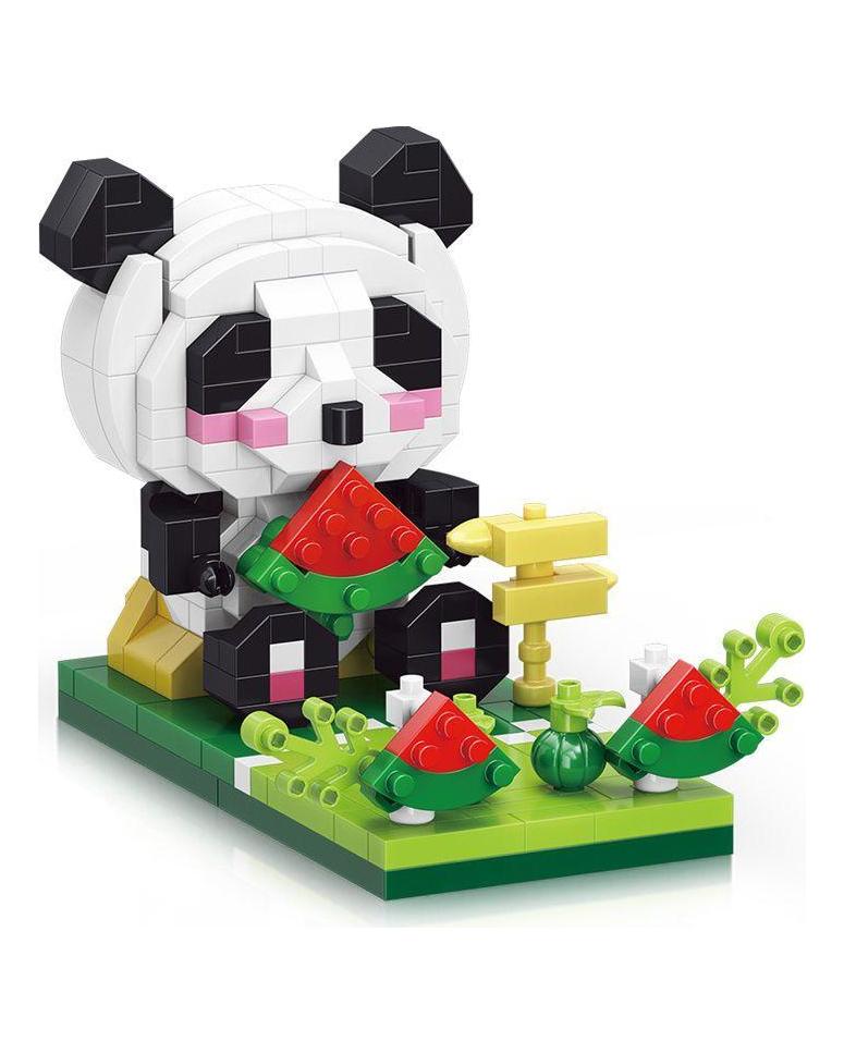 93017 Animal World Panda Watermelon Pet Mobile Phone Stand DIY Mini Diamond Blocks Bricks Building Toy for Children No Box
