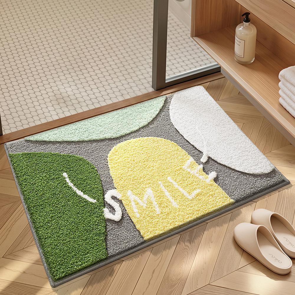 Absorbent Quick-Drying Bathroom Mat, Non-Slip Machine Washable Tufted Bath Rug for Bathtub and Shower Area, 40x60/50x80/60x90 cm