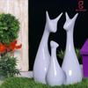 Lucky Deer Statue Family Piano Finish Ceramic Figures Deer Couple showpiece Decorative Showpiece - 25 cm  (Polyresin, Grey)