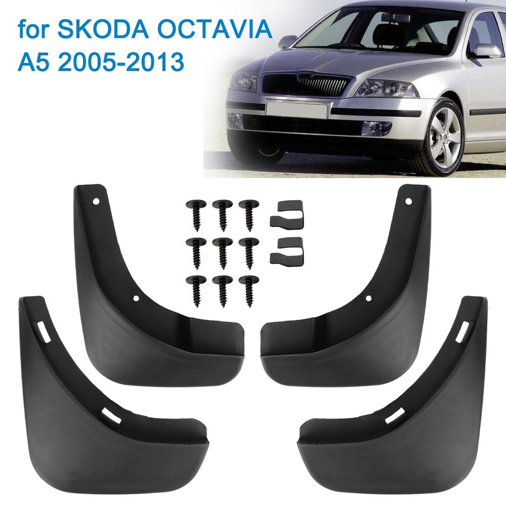 Car Accessories for SKODA OCTAVIA A5 2005-2013 Splash Guards Front Rear Fender Mudguards 4 PCS Car Mud Flaps