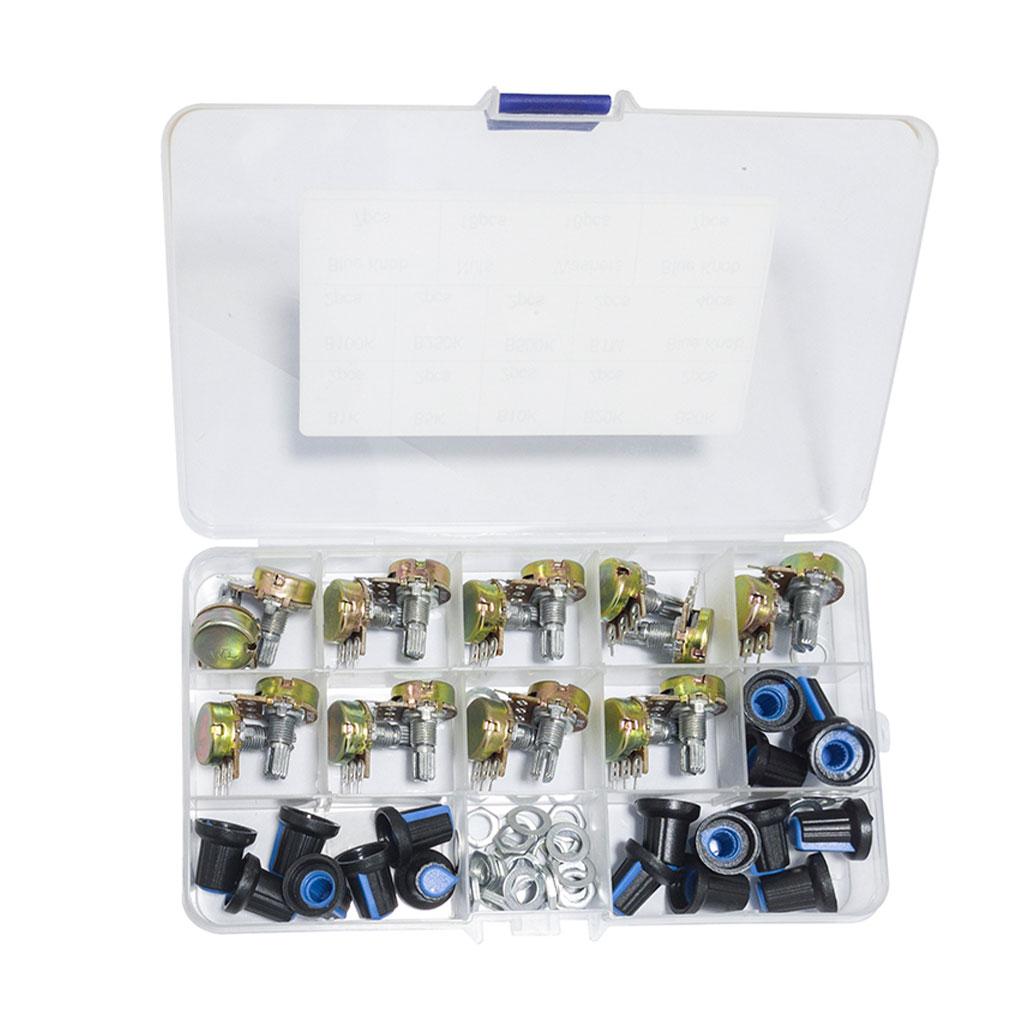 

18 шт. WH148 b1k/20k/50k/100/500k усилитель мощности, потенциометр, переключатель, пластиковый регулируемый резистор, низкое потребление напряжения