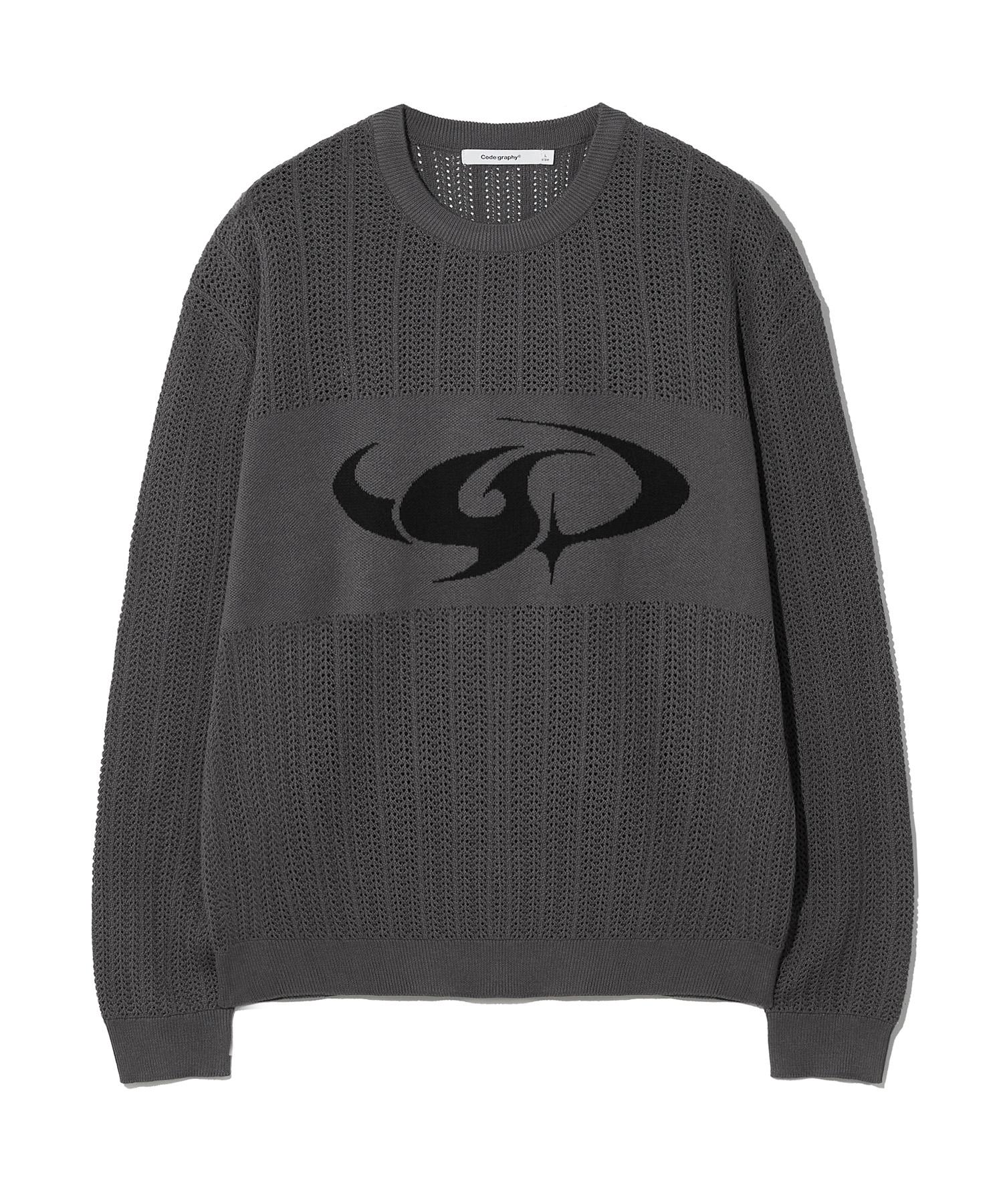 Code Graphy Arc Logo Mesh Knit_Charcoal L/Free