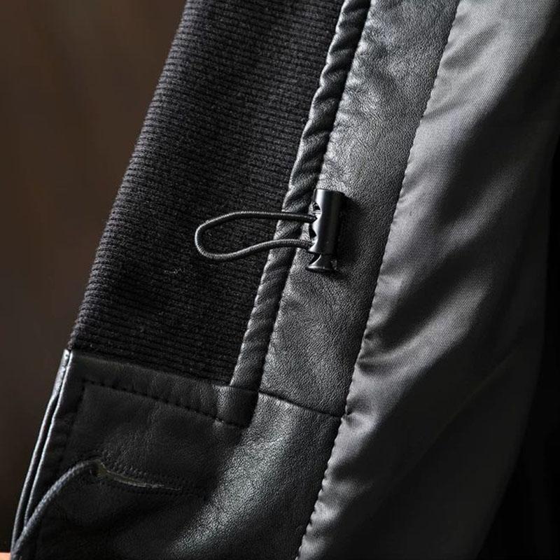 Ledermäntel für Damen PU-Jacke Wendbare Windjacke Locker Lässig Schwarze Jacke Top