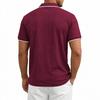 Men's Heavyweight Vintage Loose Jacquard Zip Short Sleeve Polo Shirt.