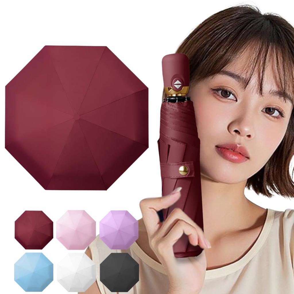 Prv Published Large Size Folding Umbrella That Get For Both Sun and Super Water Lightweight Automatic Wind Strong Wind Glass 8 UV Light Heat Folding