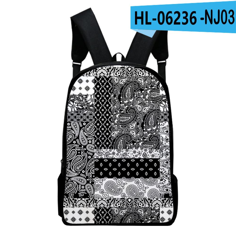 Sac à dos Cahier Motif Cachemire Populaire Classique Sacs d'école pour élèves Impression 3D Oxford Imperméable Sacs à dos pour Ordinateur Portable Garçons/Filles