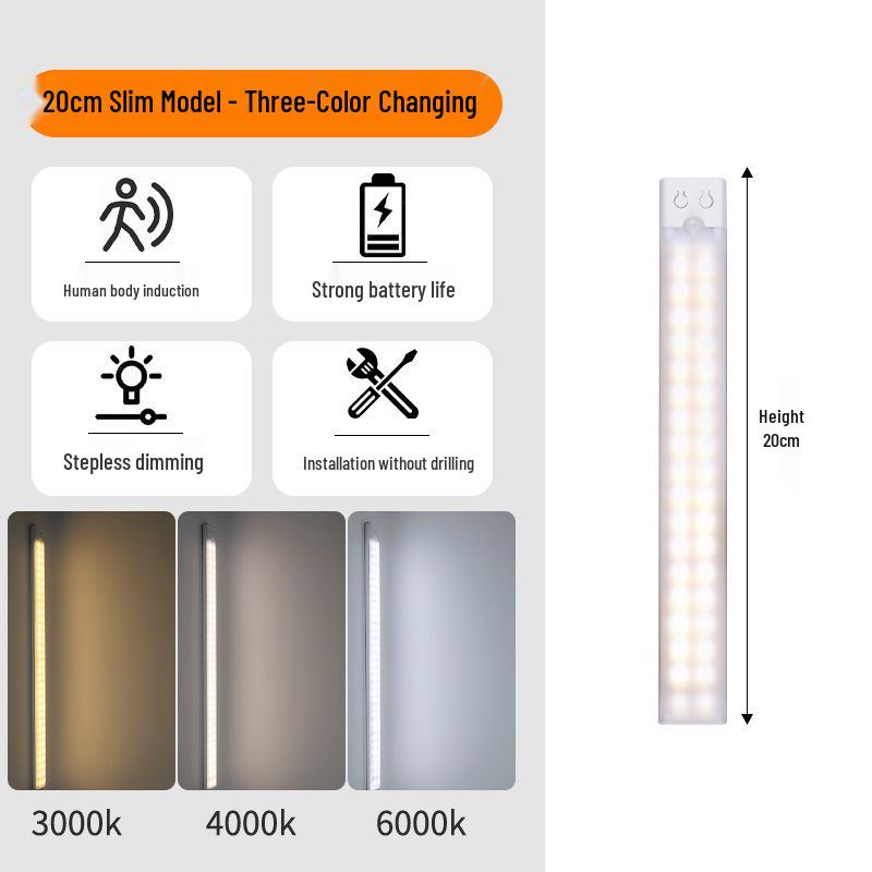 Crossled Rechargeable Smart Motion Sensor Night Light Strip for Bedrooms and Cabinets