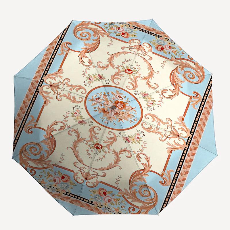 

1PC Floral Pattern Ornamentation Umbrella-8-Rib Reinforced, Automatic Open, Lightweight & Durable, Fashion Accessory for Outdoor, Beach L0332