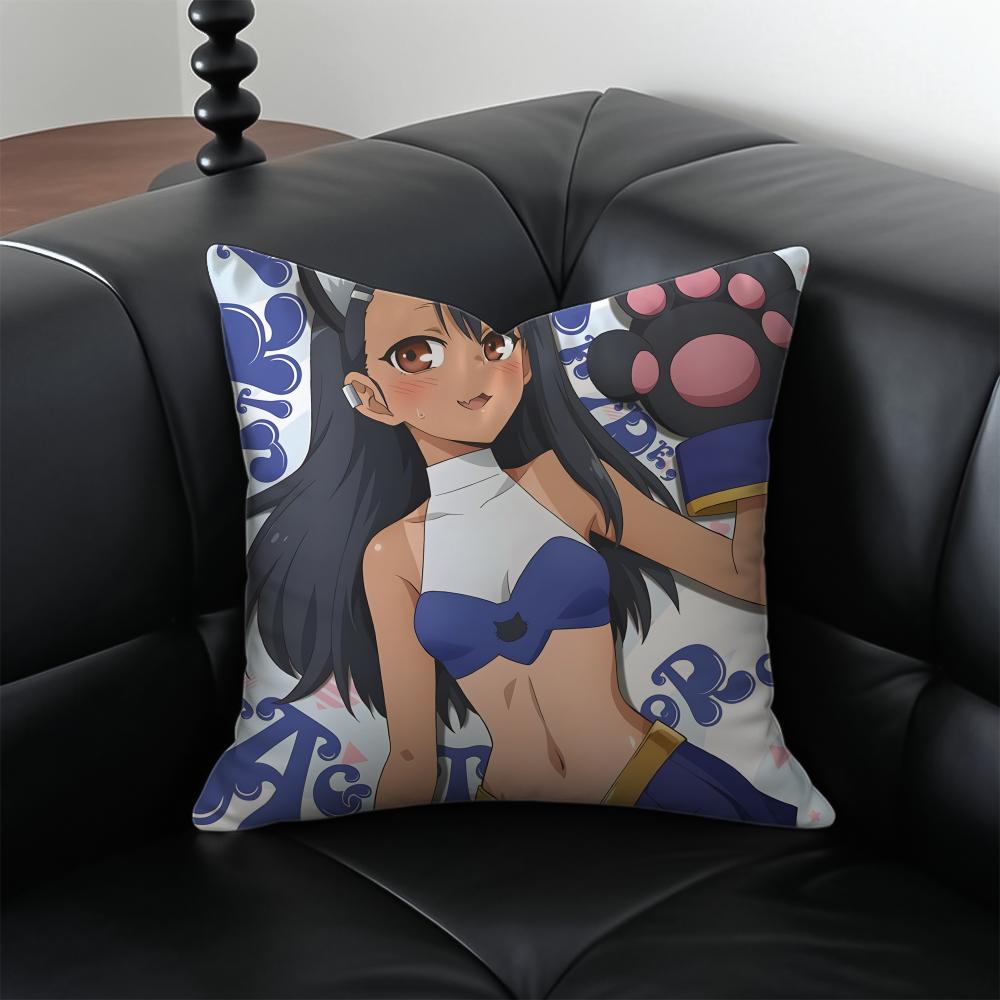 anime comedy NNagatoro SSan Cushion Cover Pillow Case Antidustmite Invisible zipper silky plush cushion