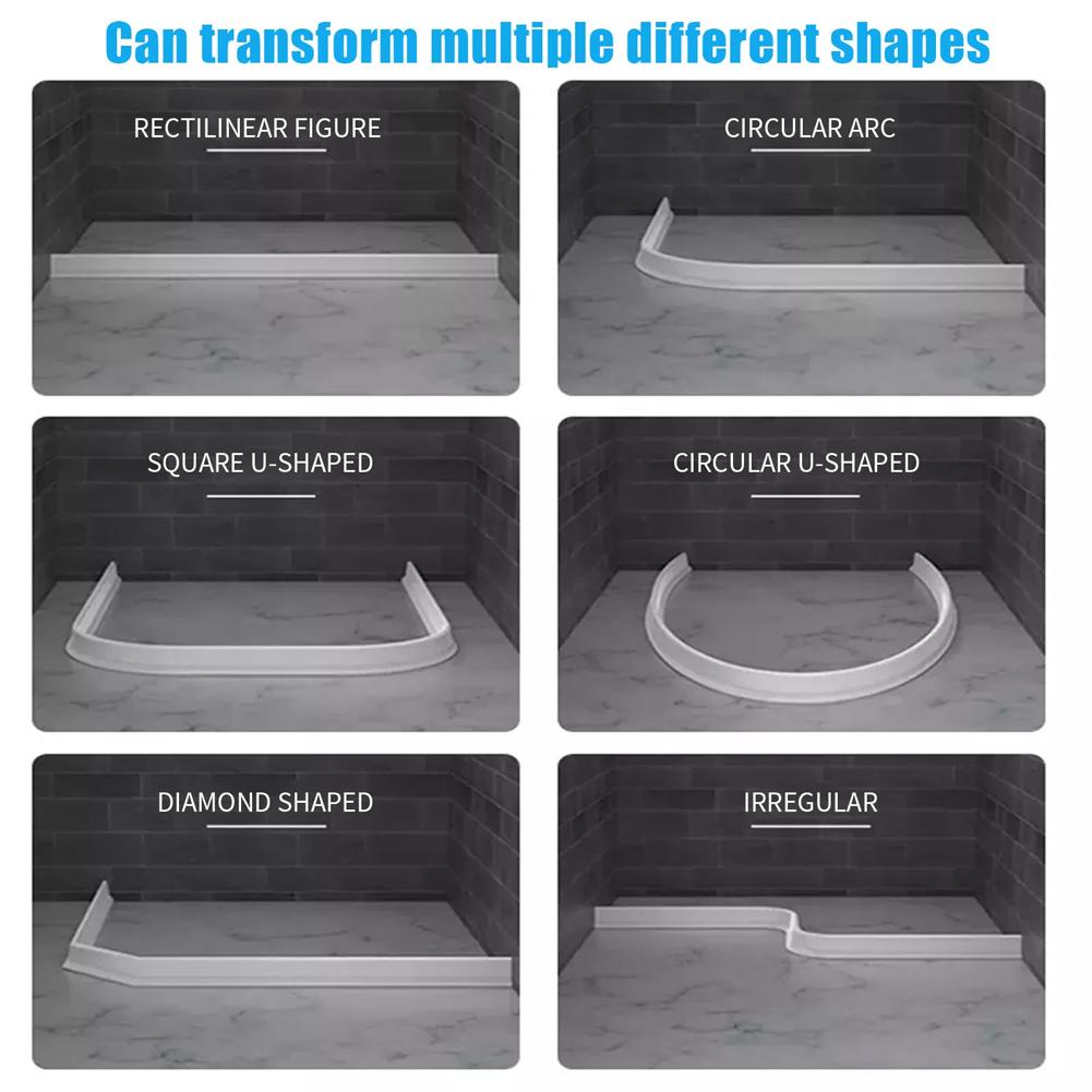 Anti-Splash Shower Strip Bathroom Shower Water Stopper Easy To Clean Effortless To Maintain Flexible And Elastic Material