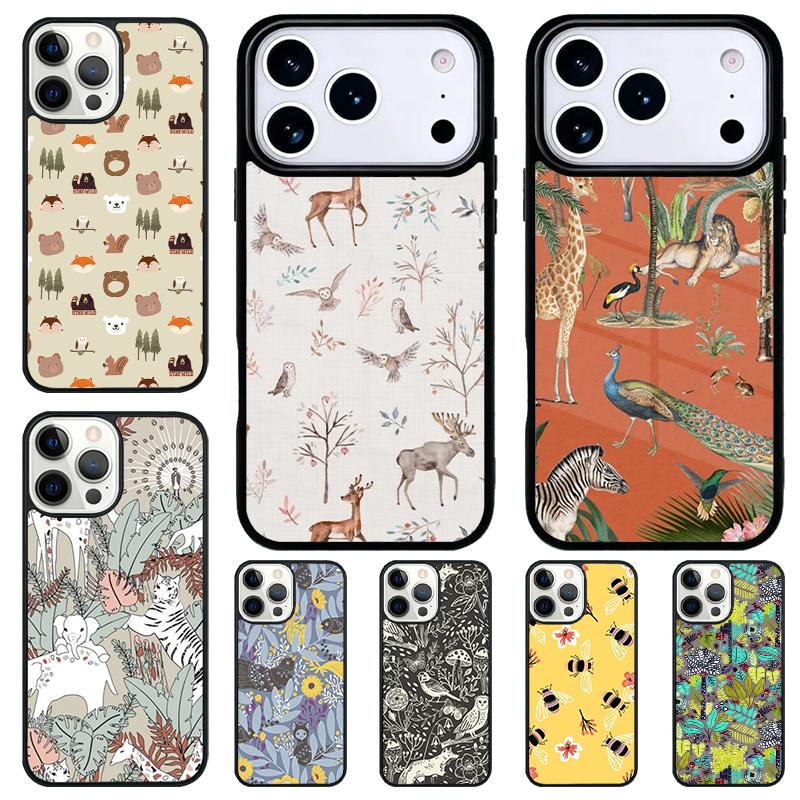Wild Forest Animal Soft Shockproof Phone Case for iPhone 17 Air 16e 15 11 12 14 13 Pro Max Cover Coque