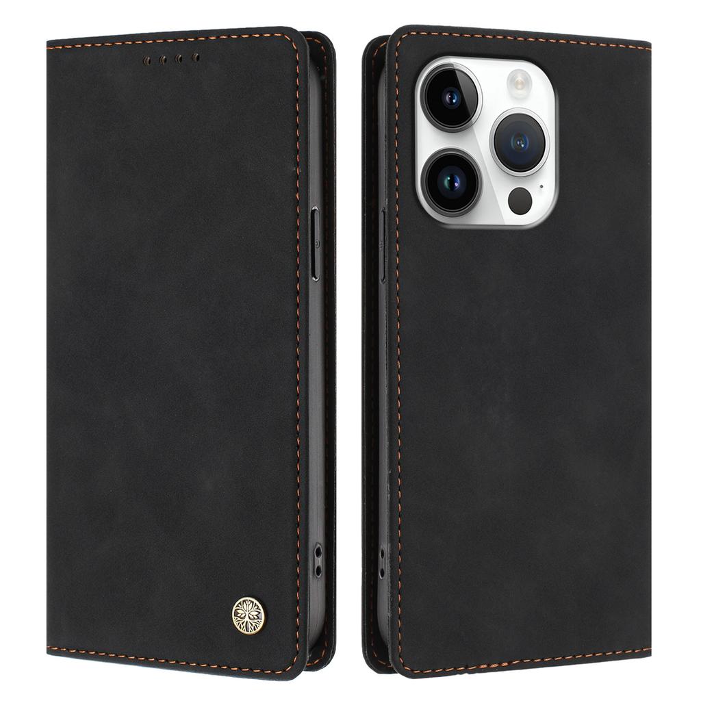 For iPhone 16 Pro HX Case RFID Blocking Wallet Stand Leather Flip Phone Cover