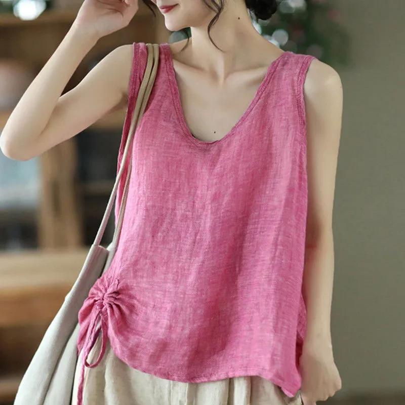 

Women s Summer Solid Color Loose V-Neck Top XS рожевий