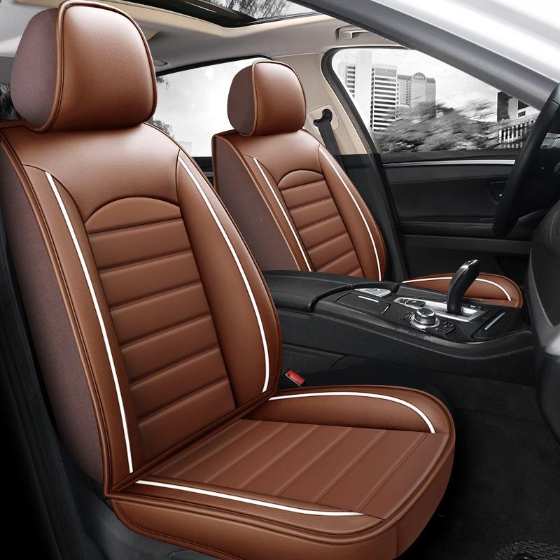 Universal Car Seat Covers, All-Season All-Around Wear-Resistant Faux Leather, Full-Cover for All Five Seats, Five-Seater, Compatible with Five-Seater