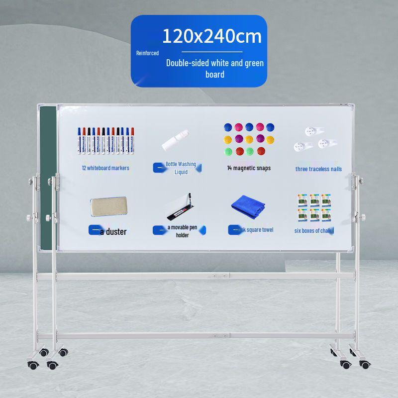 Magnetic Double-Sided Blackboard & Whiteboard Stand for Home, Office & Classroom.