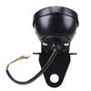 Universal Motorcycle LED Tail Brake Light Side Mount License Plate Bracket Vintage Round Grille Rear Stop Lamp for Harley Sportster Bobber