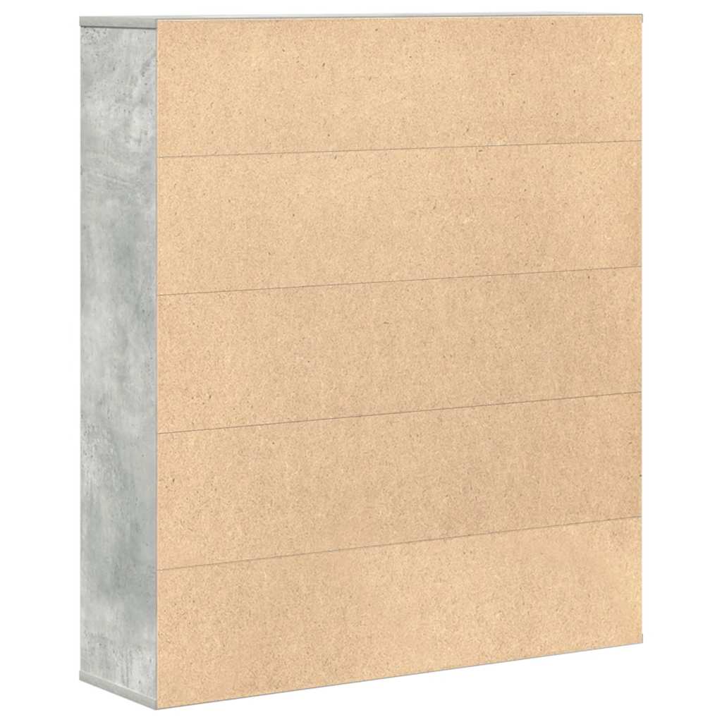 Bookshelf Concrete Grey 89 x 24 x 101.5 cm Engineered Wood