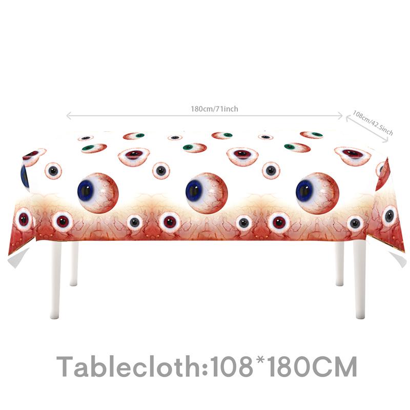 Halloweenský ubrus Fright Night: Design Hrad Dýňového Ducha, Jednorázový PE Materiál