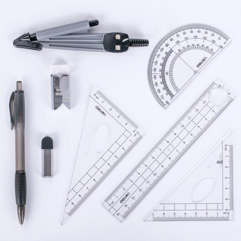 Deli Stationery Geometric Drawing Set: Compass & Ruler for Students