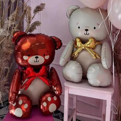 Love Heart Foil Balloons Golden Assemble Giant Size Helium Balloon Animal Shaped Matte Finish 3D Balloon Birthday Party