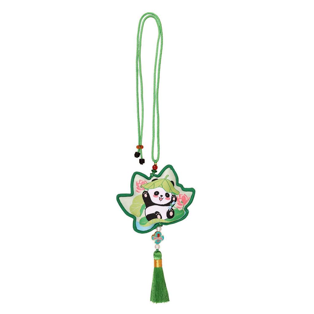 Panda Double-Sided Sachet Ornament - Dragon Boat Festival Embroidered Lucky Bag for Car or Hanfu.