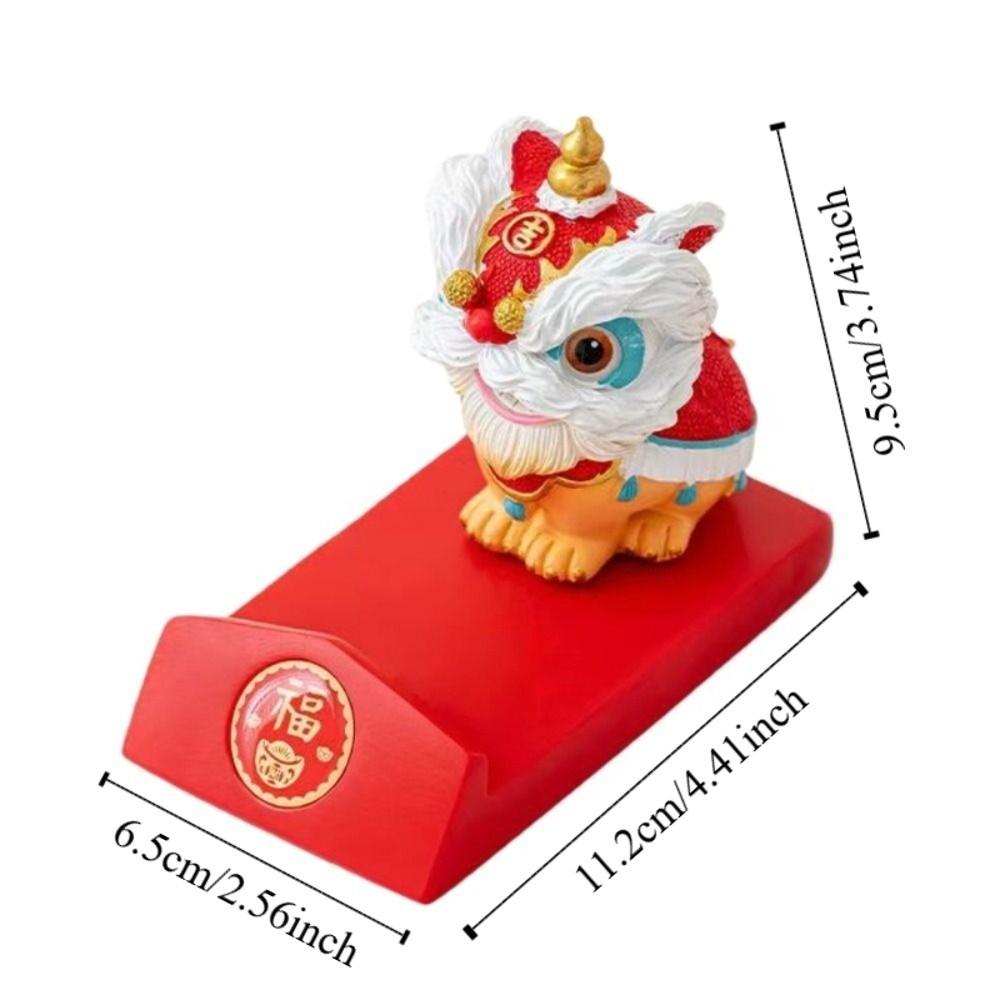 Year of The Horse 2026 Horse Year Figurines Lion Dance Mobile Phone Stand  Spring Festival