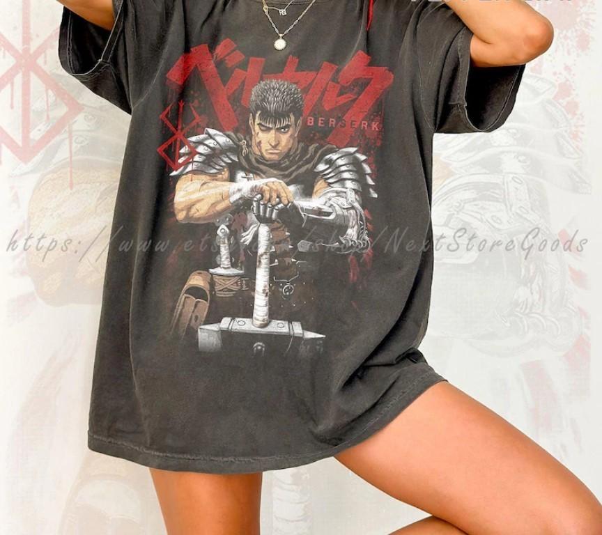 Berserk Guts Anime T-Shirt chacoal color reprint shirt AN65512 Unisex T-Shirt XL