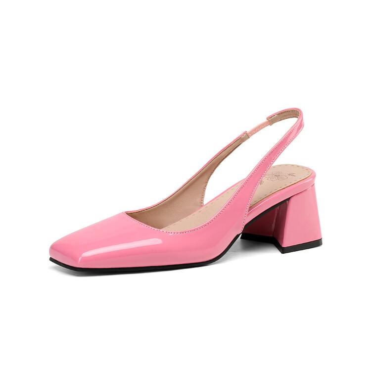 Fashion Sandales à Talons Hauts Carrés pour Femme, Chaussures Transparentes Beige, Bouche Peu Profonde, Grande Taille, Été 2024
