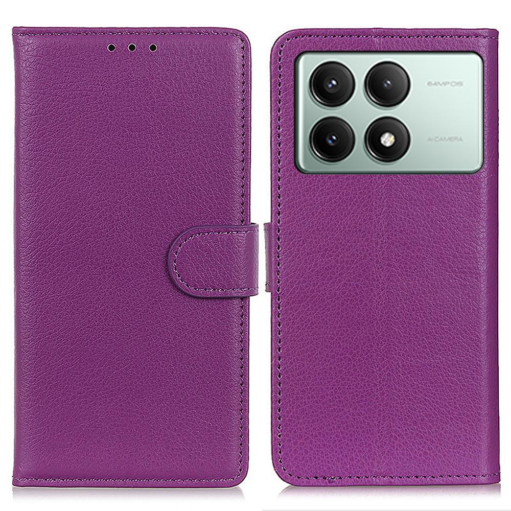 For Xiaomi Redmi K70E 5G/Poco X6 Pro 5G Case PU Leather Litchi Texture Wallet Phone Cover
