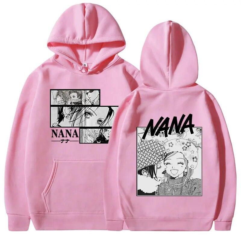 Anime Nana Osaki Black Stones Hoodies Men's Fashion Casual Long Sleeve Pullovers Harajuku Oversized Sweatshirts Streetwear Y2k