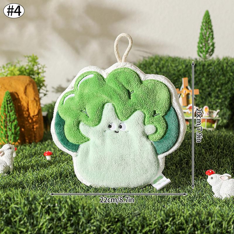 

Милое полотенце для рук с рисунком из мультфильма, носовой платок, тряпка, полотенца в форме овощей для кухни, ванной комнаты, детское подвесное полотенце, мягкая тряпка для посуды