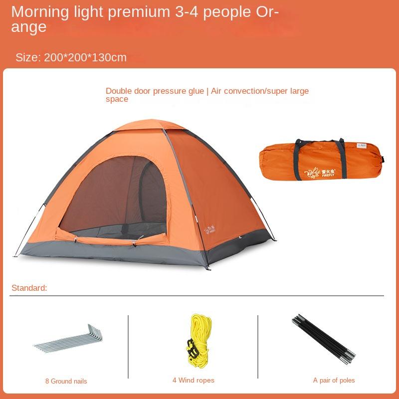 Utendørstelt 2-3-4 personer enkelt dobbelt tykt regntett håndtilpasset utendørs camping Ultra-lett myggsikker