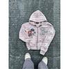 Casual Hooded Zip-Up Sweatshirt Teens Unisex Loose Fit Graphic Print Streetwear Fall