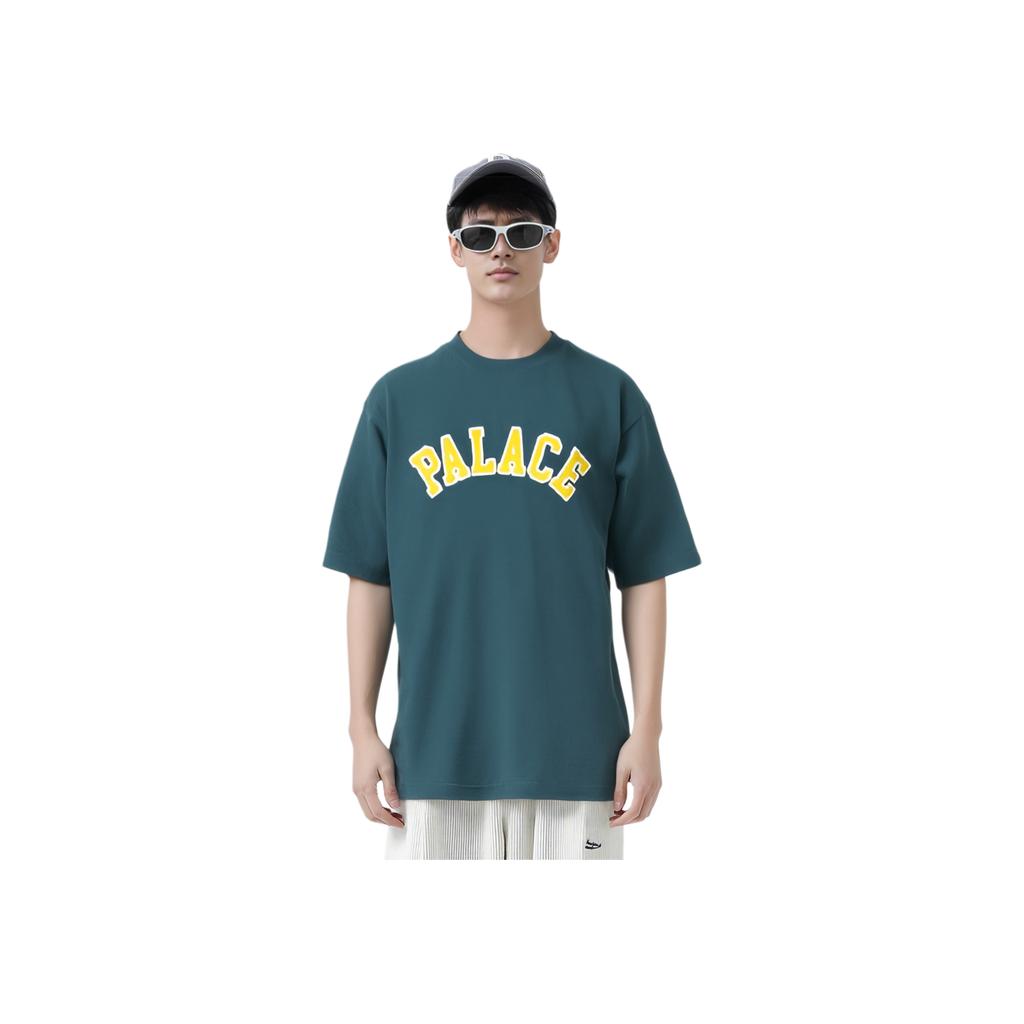 Palace Ss23 Spring Collection Logo Print Short Sleeve T-Shirt Unisex Tops Gray-Green PLC23034