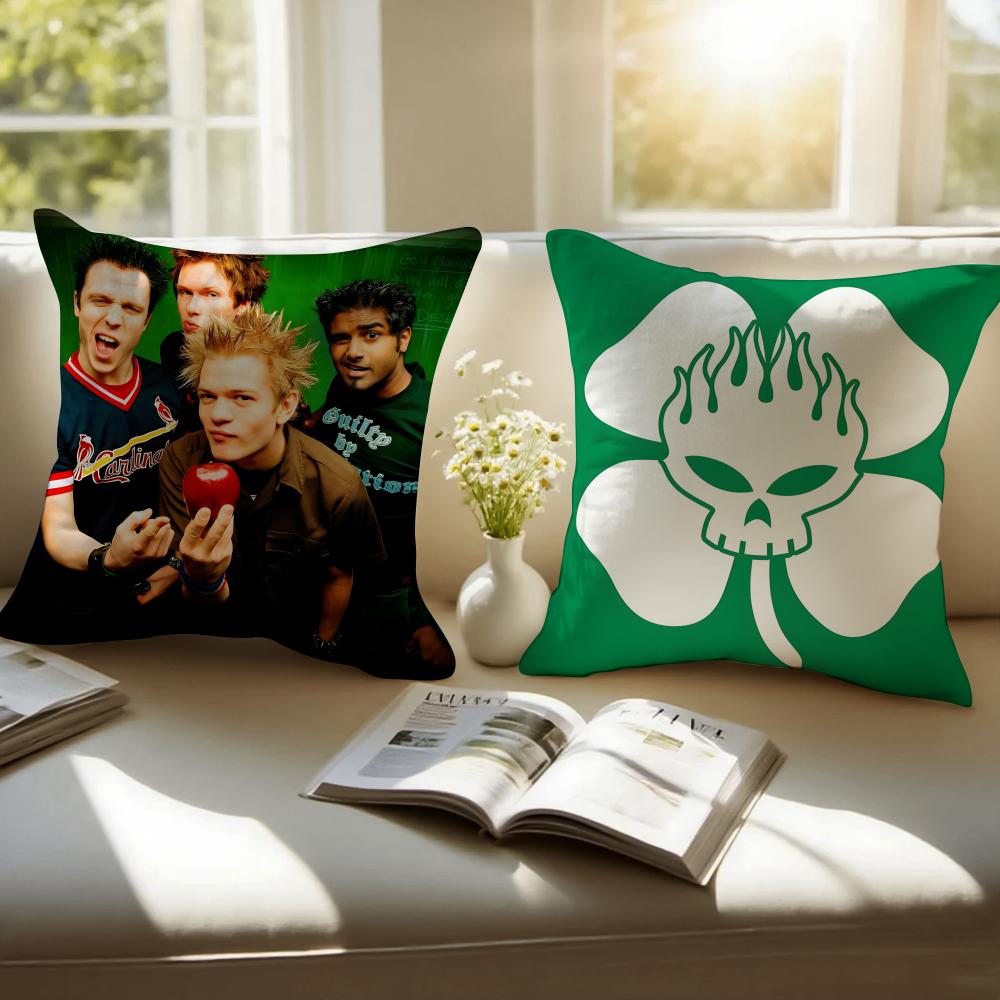 Punk Rock American Band TThe OOffspring Cushion Cover Pillowcase Antidustmite Invisible Zipper Short Plush Sofa Cushion