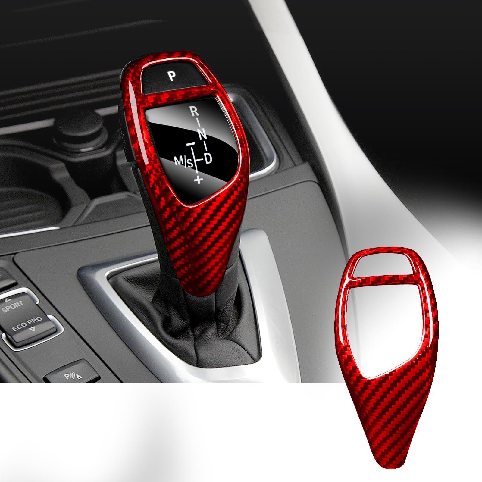 

Real Carbon Fiber Gear Shift Knob Head Cover for BMW I8 T-carbon F20, F21, F22, F23, F30, F32, F33, F34, F35, F36, F06, F12, F13, F25, F26, F15, F16,