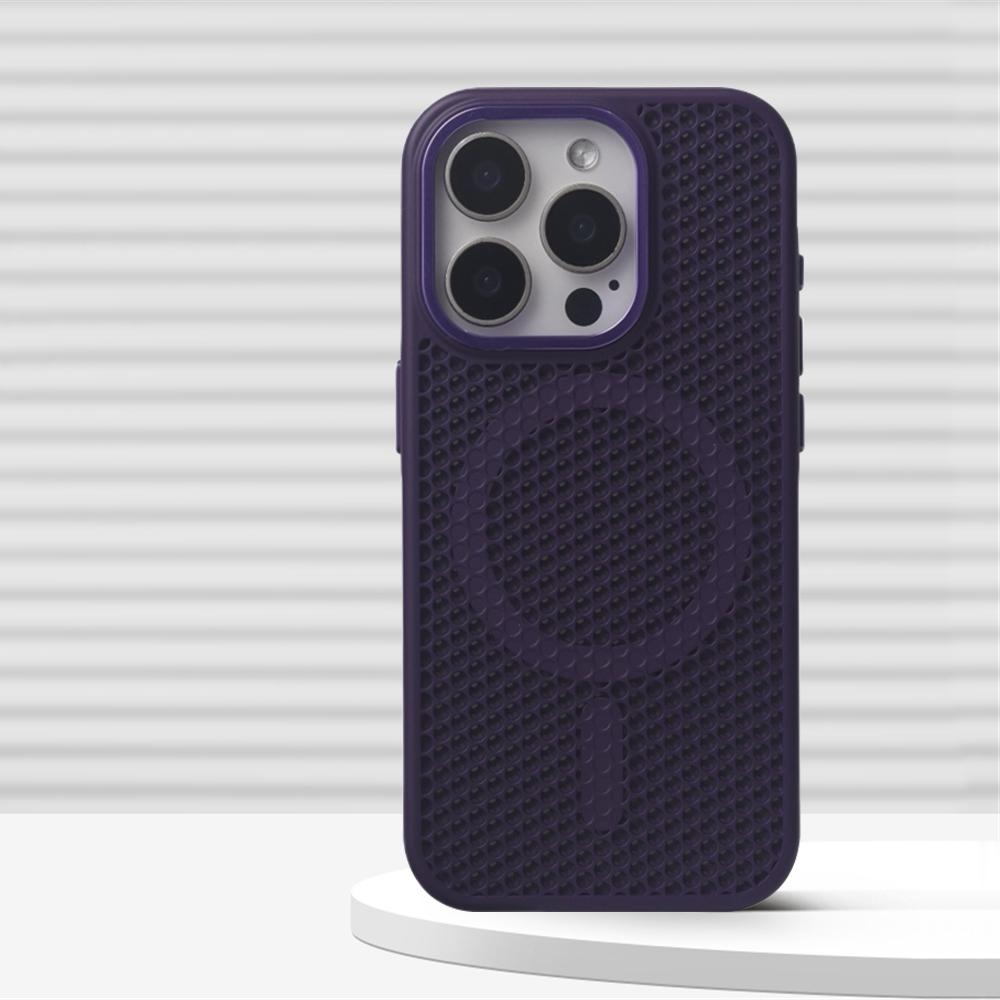 Legierungslinse Wabenmuster Kühlende Magnetische Hülle für iPhone 16 Pro Max 15 Plus 14 13 12 Für Magsafe Kabelloses Lade Cover
