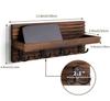 Llavero de Madera para Decoración de Entrada Organizador de Correo y Colgador de Llaves de Pared con 4 Ganchos Estante Rústico para Llaves Gafas de Sol