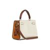 New COACH Lane Smooth Pebbled Leather Handbag Shoulder Bag Crossbody Bag Medium Size Women's Chalk White & Copper C8319-IMTVF