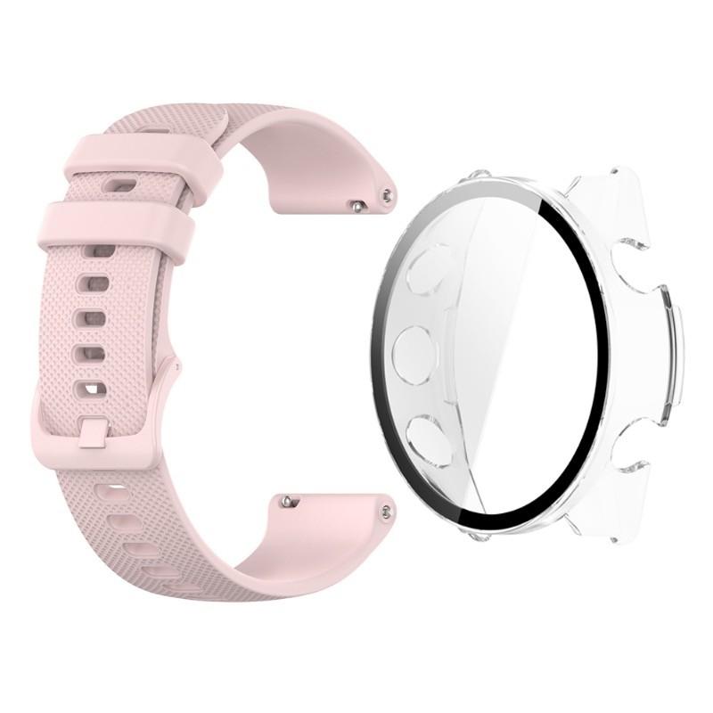 Watch Band with PC Case for Garmin Forerunner 970 Forerunner 570 42mm 47mm Silicone Strap Bracelet