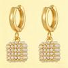 Crystal Small White Pearl Stone Hoop Earrings For Women Vintage Gold Color Wedding Jewelry