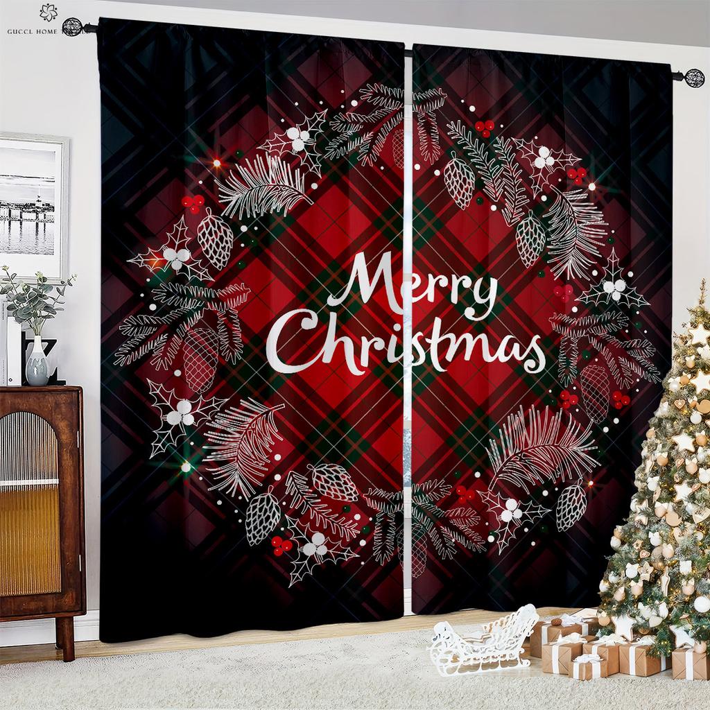 Czerwony samochód choinka 3d drukowane zasłony kieszonka na pręt z włókna poliestrowego pokój dziecięcy restauracja dekoracja świąteczna zasłony