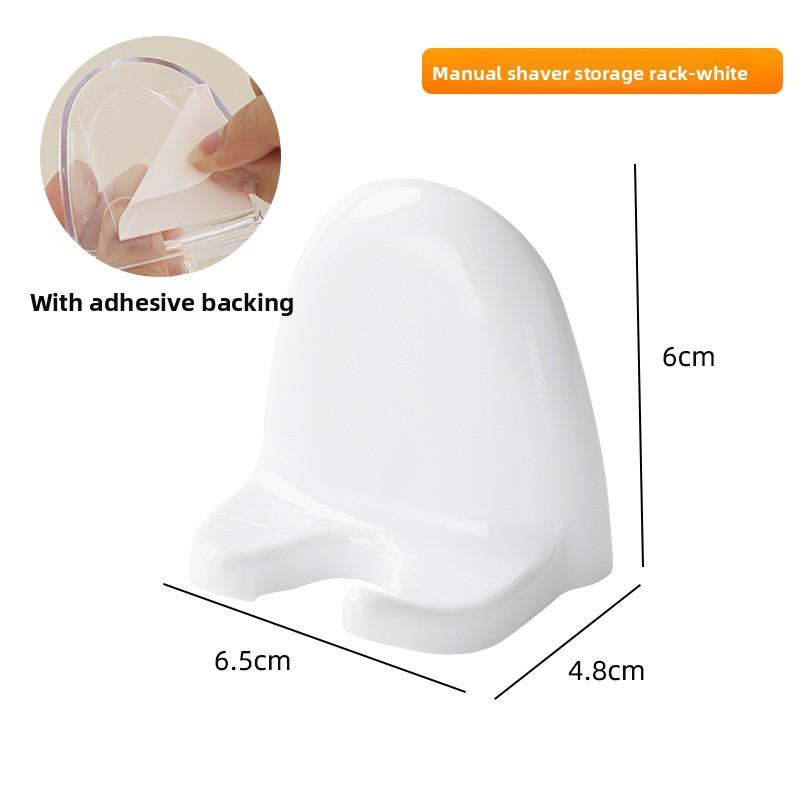 

Косметичний пристрій Бритва Полиця для настінного кріплення без дренажних отворів Manual shaver holder білий