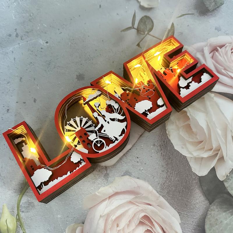 1pc Love Word Table Top Sign Home Design Art Ornament Three-dimensional Valentine's Day LOVE Romantic Crafts Home Decor Gifts
