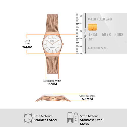 Skagen Grenen Lille Solar Powered Watch SKW3078 Women's Pink Gold