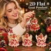 2D Flat Goat Hanging Ornament Set Acrylic Shining Goat Pendant Simulation Artificial Rhinestone Keychain Holiday Party Decor